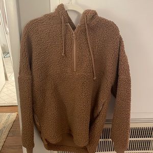 Pink by Victoria Secret Varsity Sherpa half-zip pullover